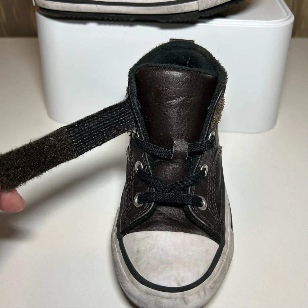 Converse Infant 9 High Lifestyle Dark Brown Black Leather A05460C